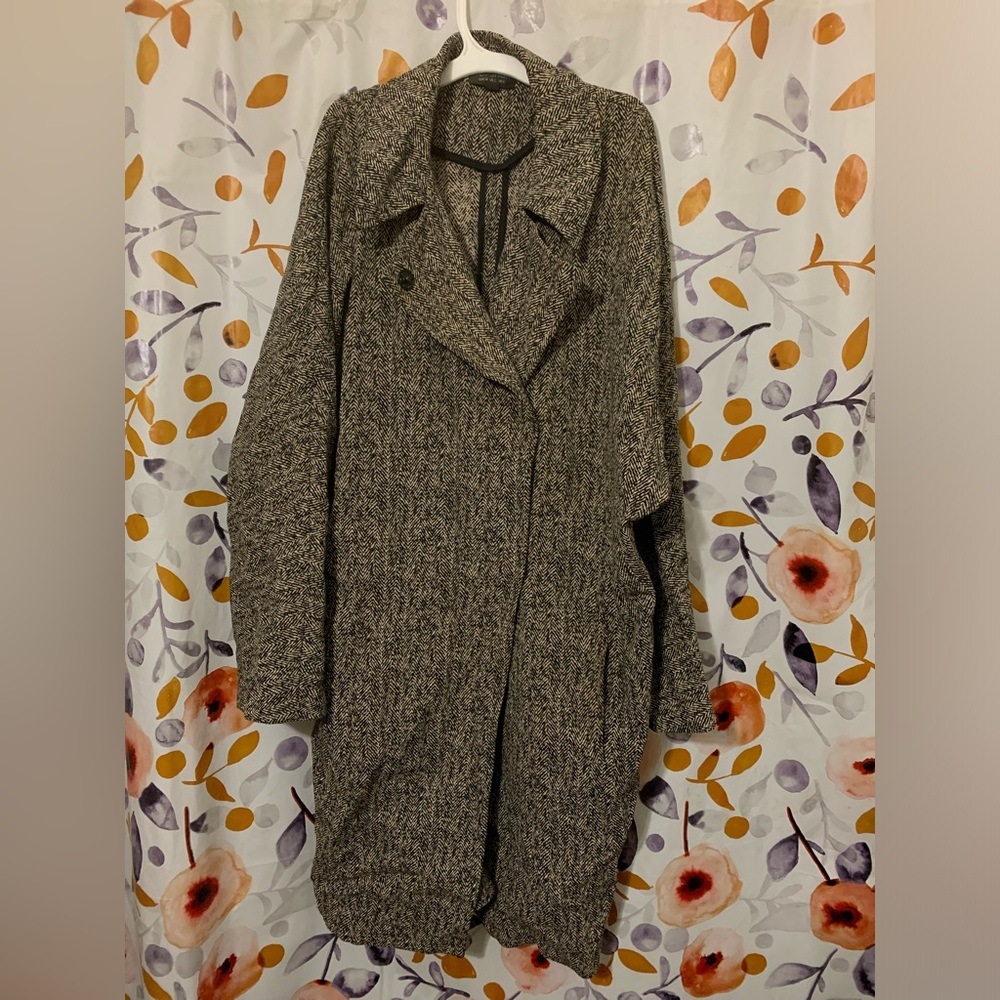 Topshop Tweed Long Coat Sz 2